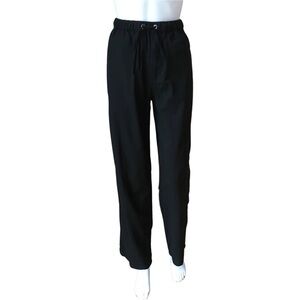 Utcoco size xs cotton lindn straight leg pants hi rise drawstring black NWT.